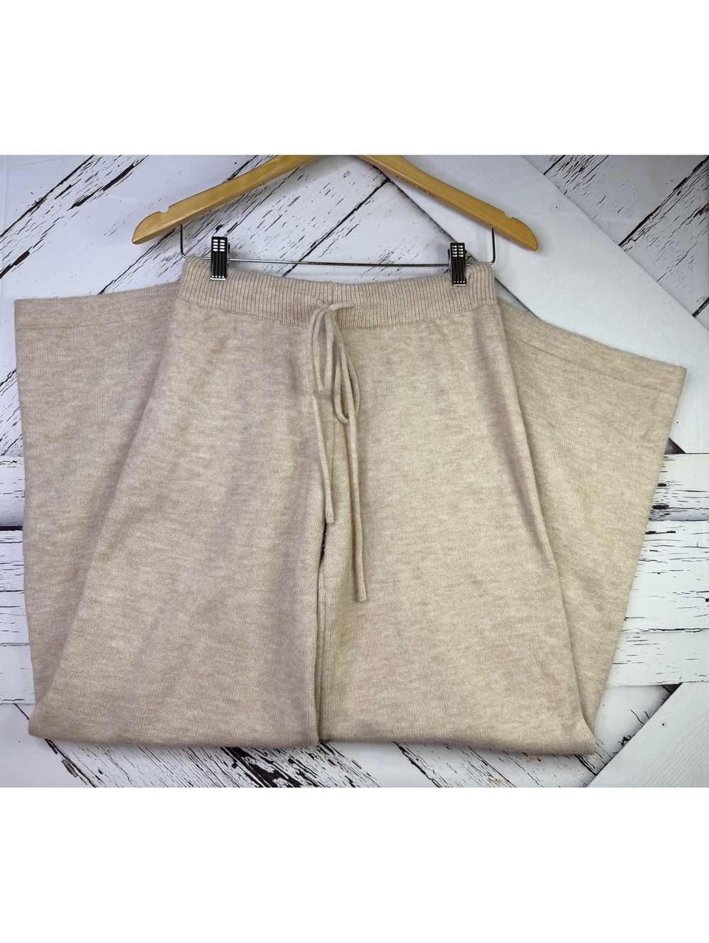 Knit Lounge Wide Leg Sweater Drawstring Ribbed Pants Cozycore Women’s Medium